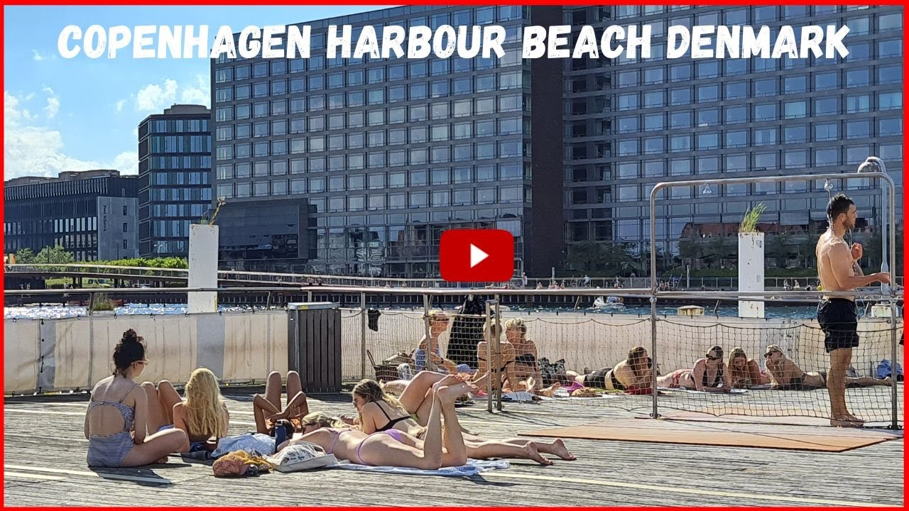 Islands Brygge Harbour Beach Copenhagen Denmark | Best Bathing Beach in Summer Days | Tourists Beach