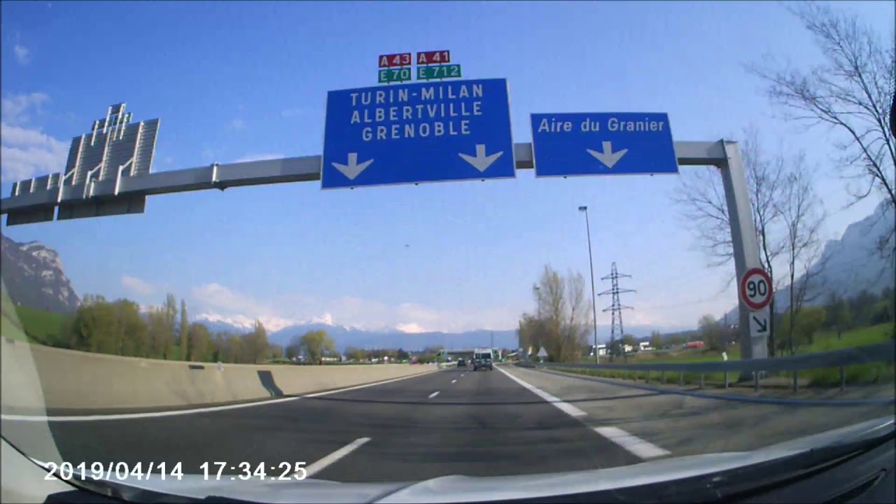 Driving through the Alps - France, Italy Border