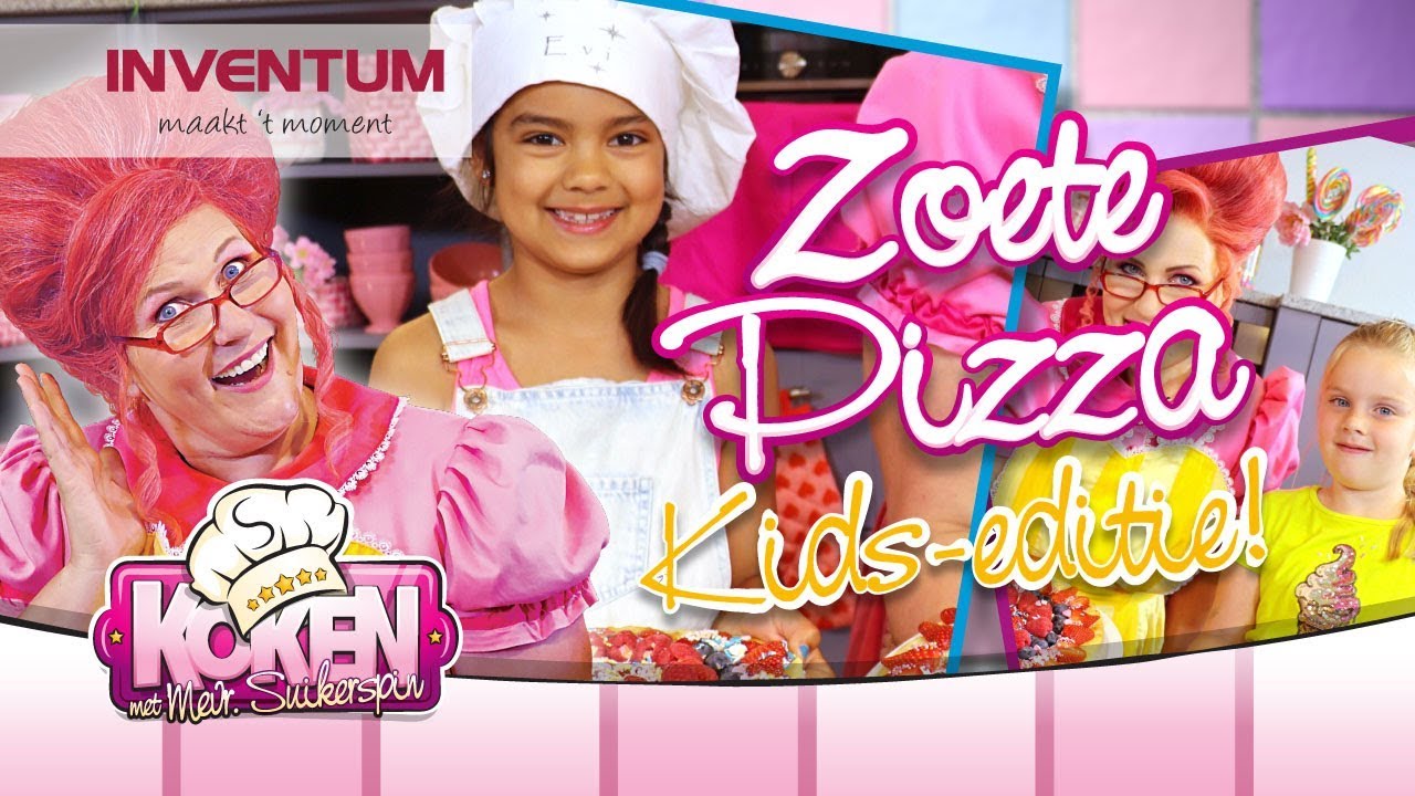 ZOETE ZOMER PIZZA | 💗🍓🍭| Koken met Mevrouw Suikerspin #23 | KIDS EDITIE! Inventum