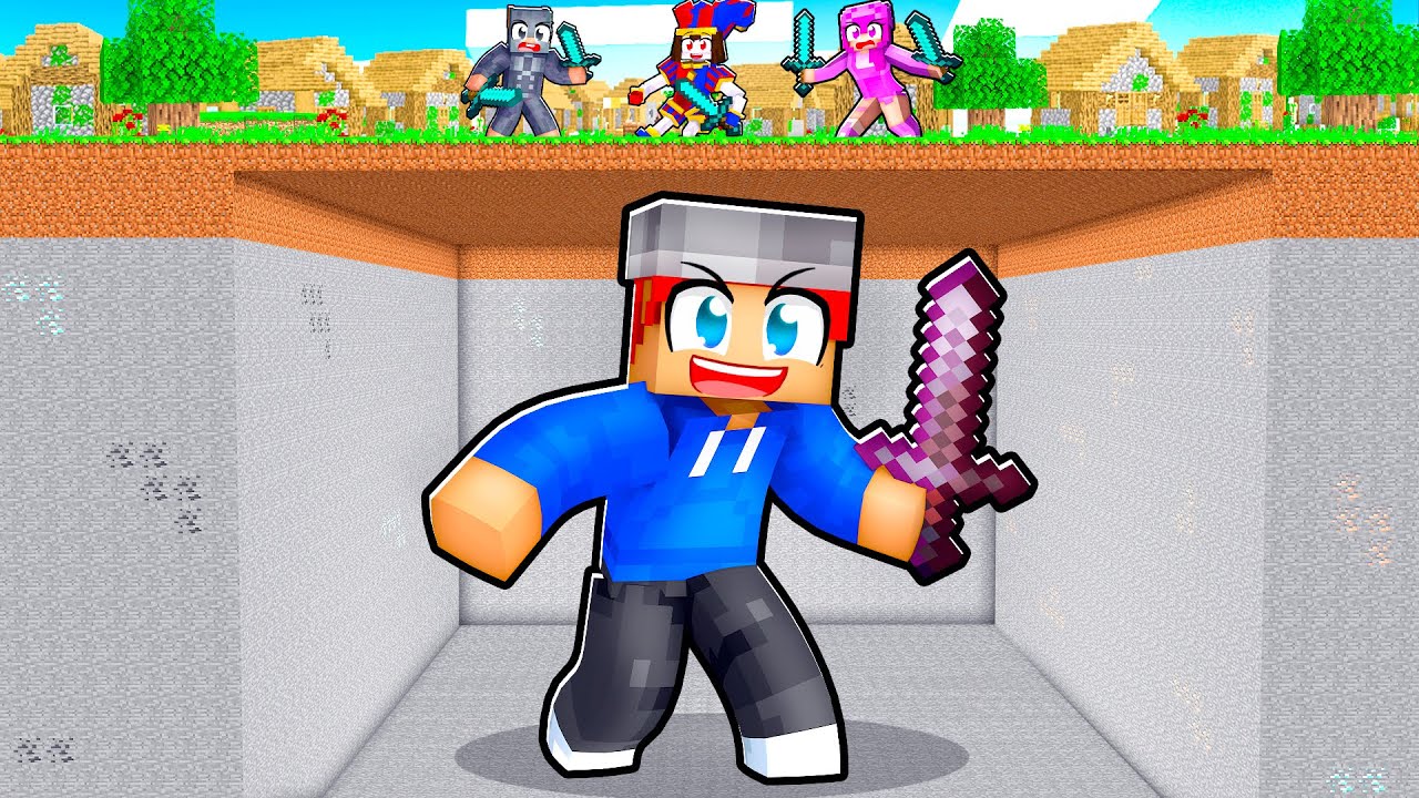 HUNTERS vs GIANT SPEEDRUNNER In Minecraft!