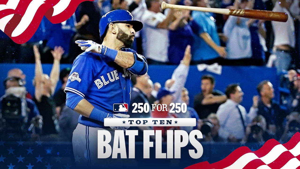 Top 10 BAT FLIPS from Baseball History! | MLB 250 For 250