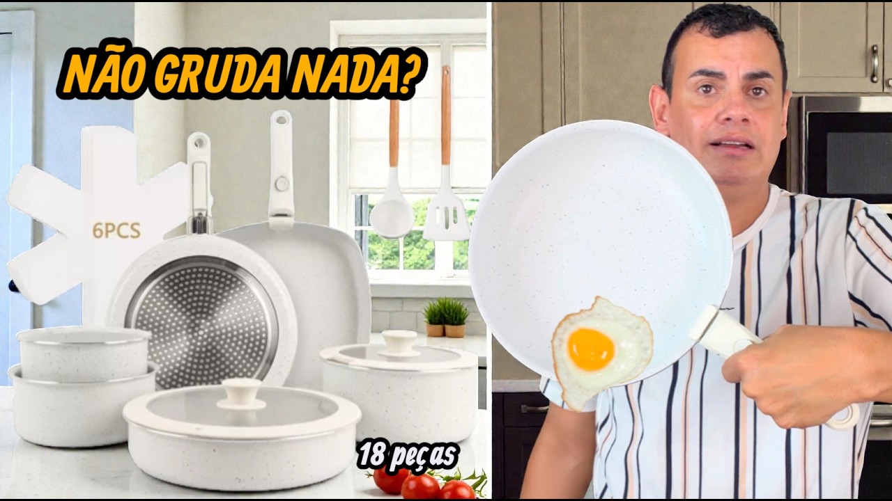 TESTEI AS PANELAS DE CERÂMICA DA SHOPEE! 🍳 Cozinhei e fiz bolo: Gruda ou funciona?