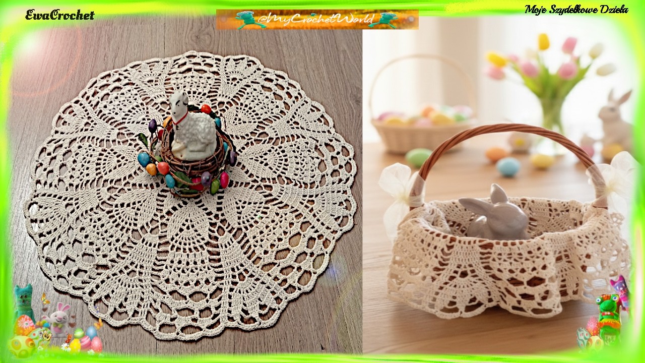Serwetka do koszyczka i nie tylko nr 1/2026 (44 cm) Cz.2 Ewa crochet moje szydełkowe dzieło
