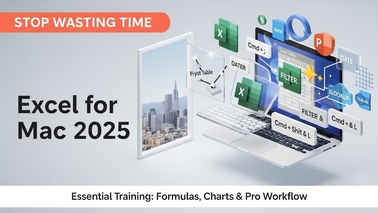 Office 365 for Mac: Excel Essential Training for Beginners (2025 Complete Guide) | Workflow Tips