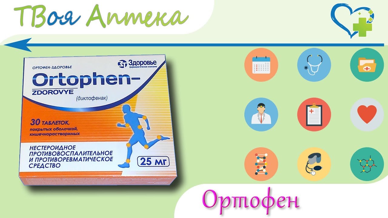 Ортофен таблетки - показания (видео инструкция) описание, отзывы - Диклофенак