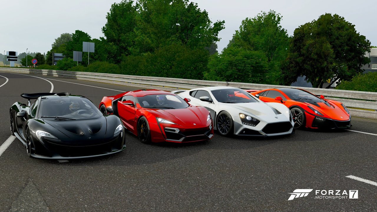 Forza 7 Drag race: McLaren P1 vs Lykan Hypersport vs Zenvo ST1 vs GTA Spano