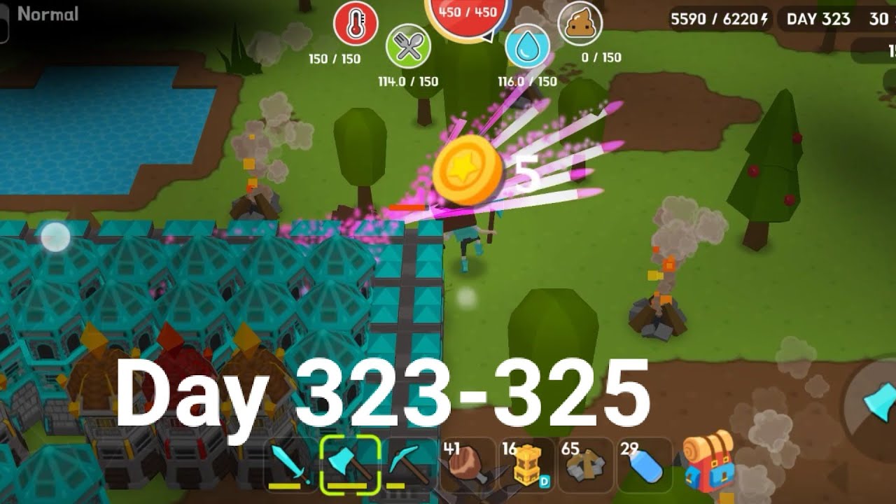 Mine survival - lại bị zombie tiếp rồi - lấy cạn cả hồ nước lớn