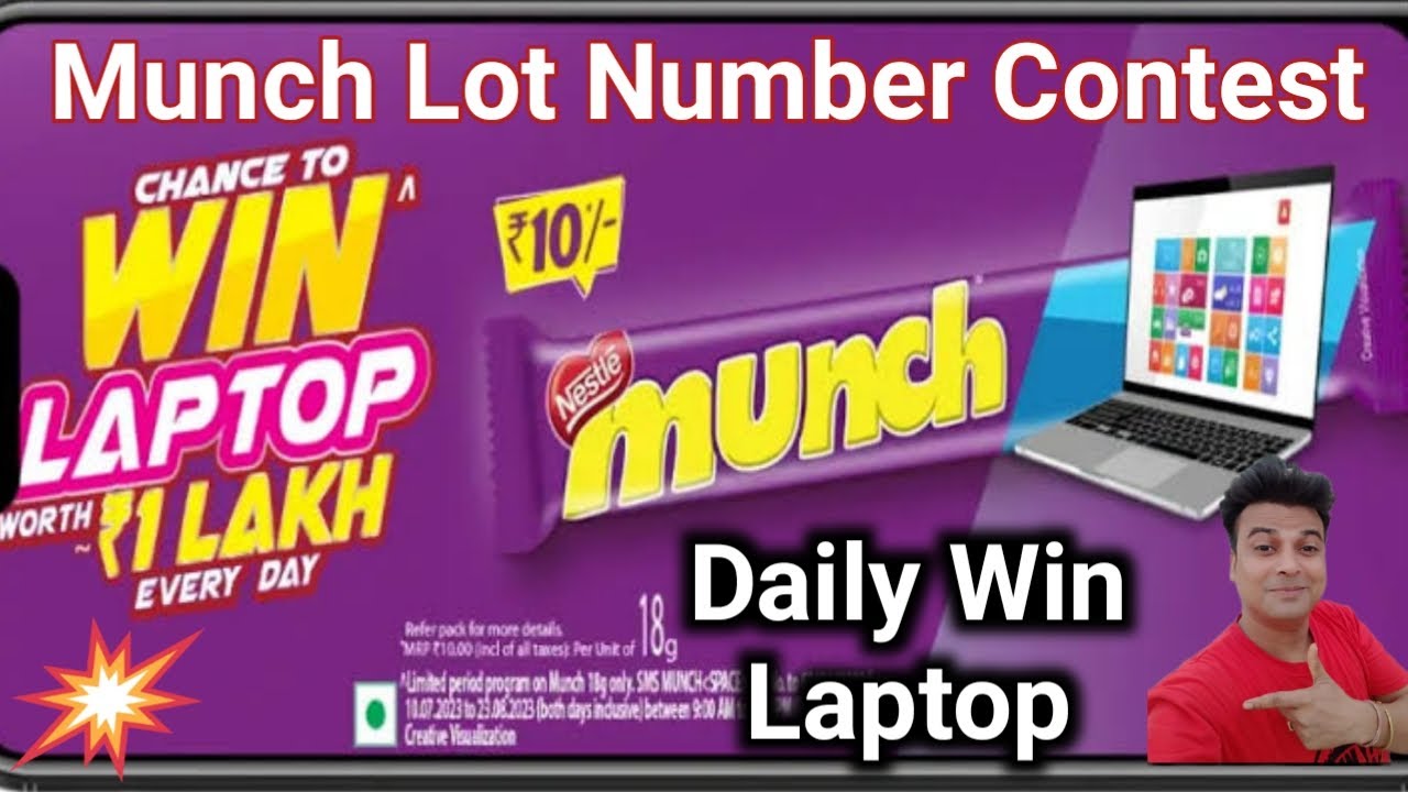 Munch Win Laptop | Munch Lot Number Contest | win taptop everyday | munch laptop jito contest.