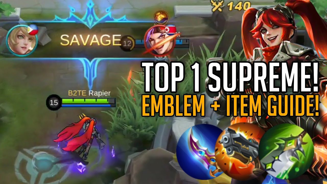 TOP 1 SUPREME LAYLA EMBLEM + ITEM GUIDE | MLBB