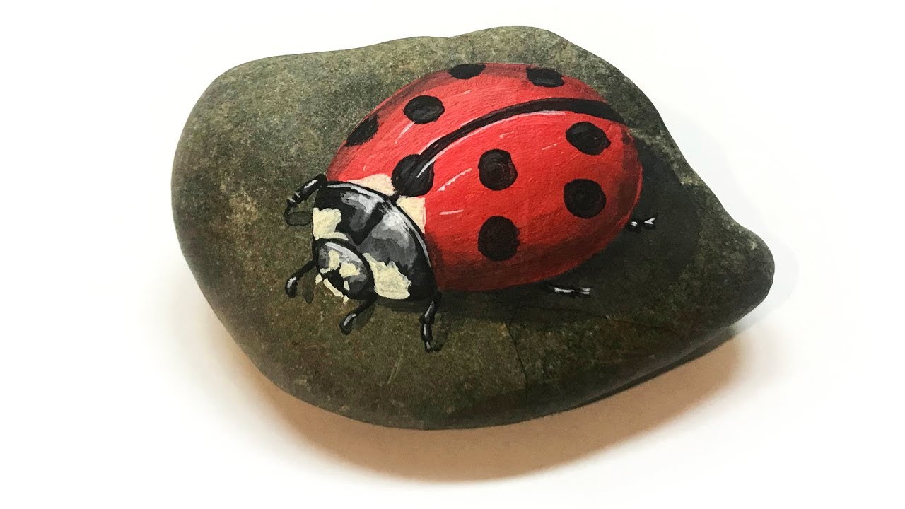 How to Paint a Ladybug on a Stone | Rock Painting Tutorial