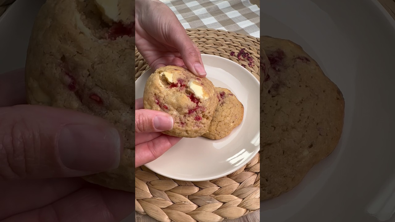 &iexcl;Cookies chocolate blanco, frambuesa! 🍪🍓