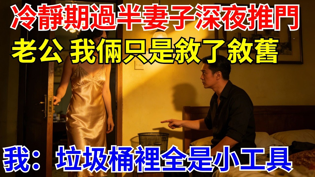 冷靜期過半，妻子深夜推門：老公，那天我倆真的只是敘了敘舊，沒幹什麼！我冷笑：垃圾桶裏全是小工具，妳跟我說只是敘敘舊？【風港故事】#男頻小說#都市#故事#小說#爽文#職場