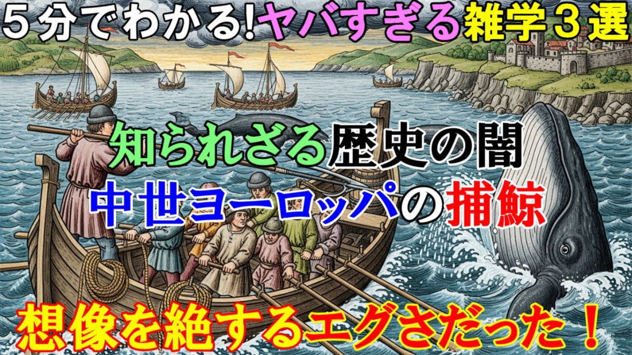 【5分でわかる！】中世ヨーロッパの捕鯨が想像を絶するエグさだった…知られざる歴史の闇【ヤバすぎる雑学3選】