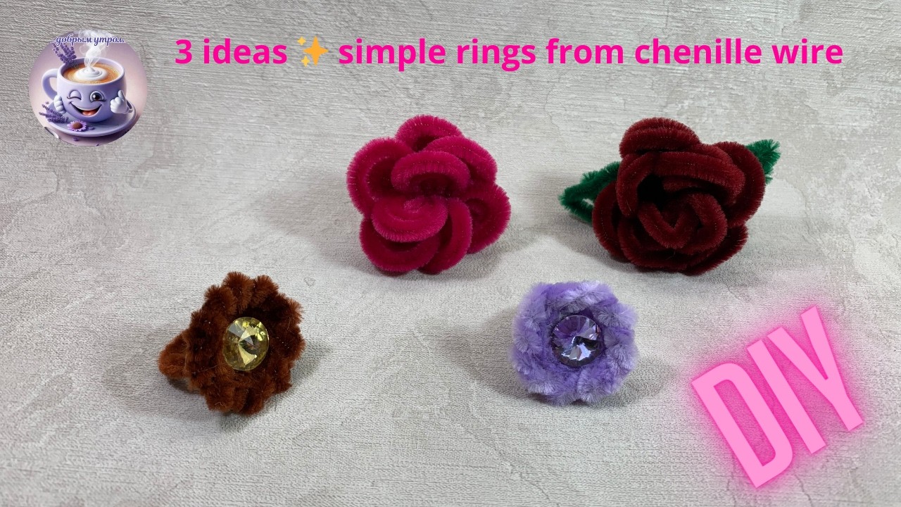 3 ideas ✨ simple rings from chenille wire 💍😍 even a child can make