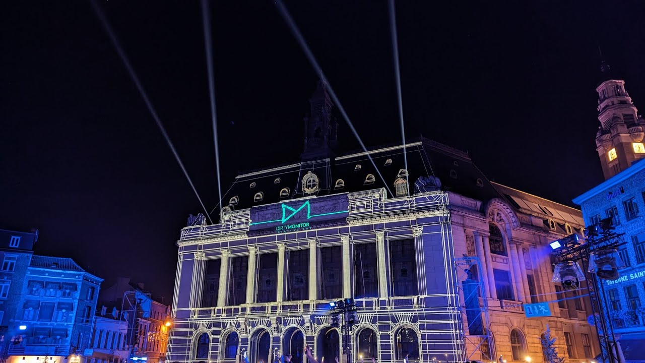Spectacle mapping des Dirty Monitor - Histoire de Charleroi #charleroi #belgium