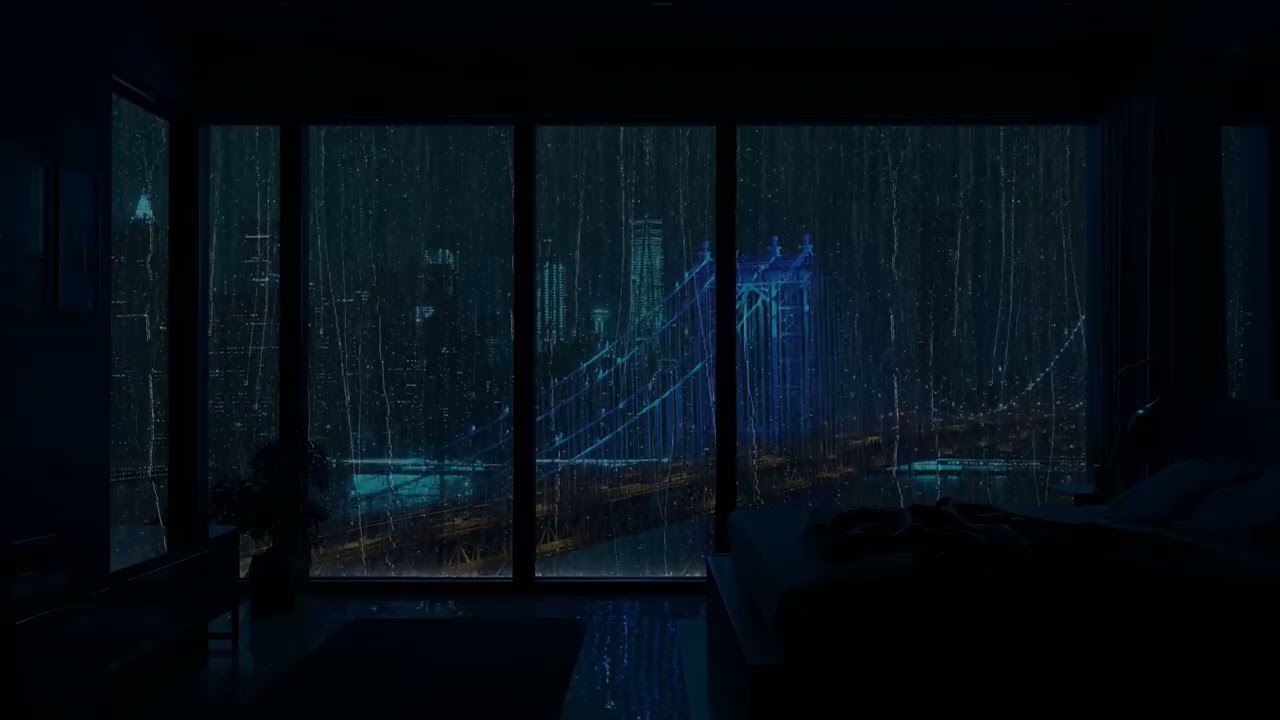Urban Night Rain Ambience 🌙 Relaxing Sounds for Sleep, Anxiety & Stress Relief