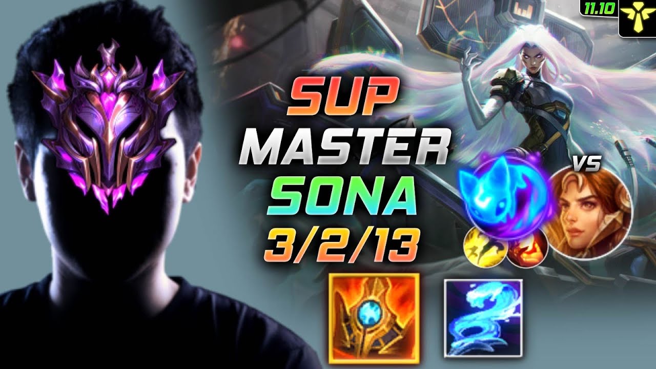 Master Сона Support vs Леона - Sona LOL Боевая песнь Шурелии Призыв Пушинки - KR 11.10