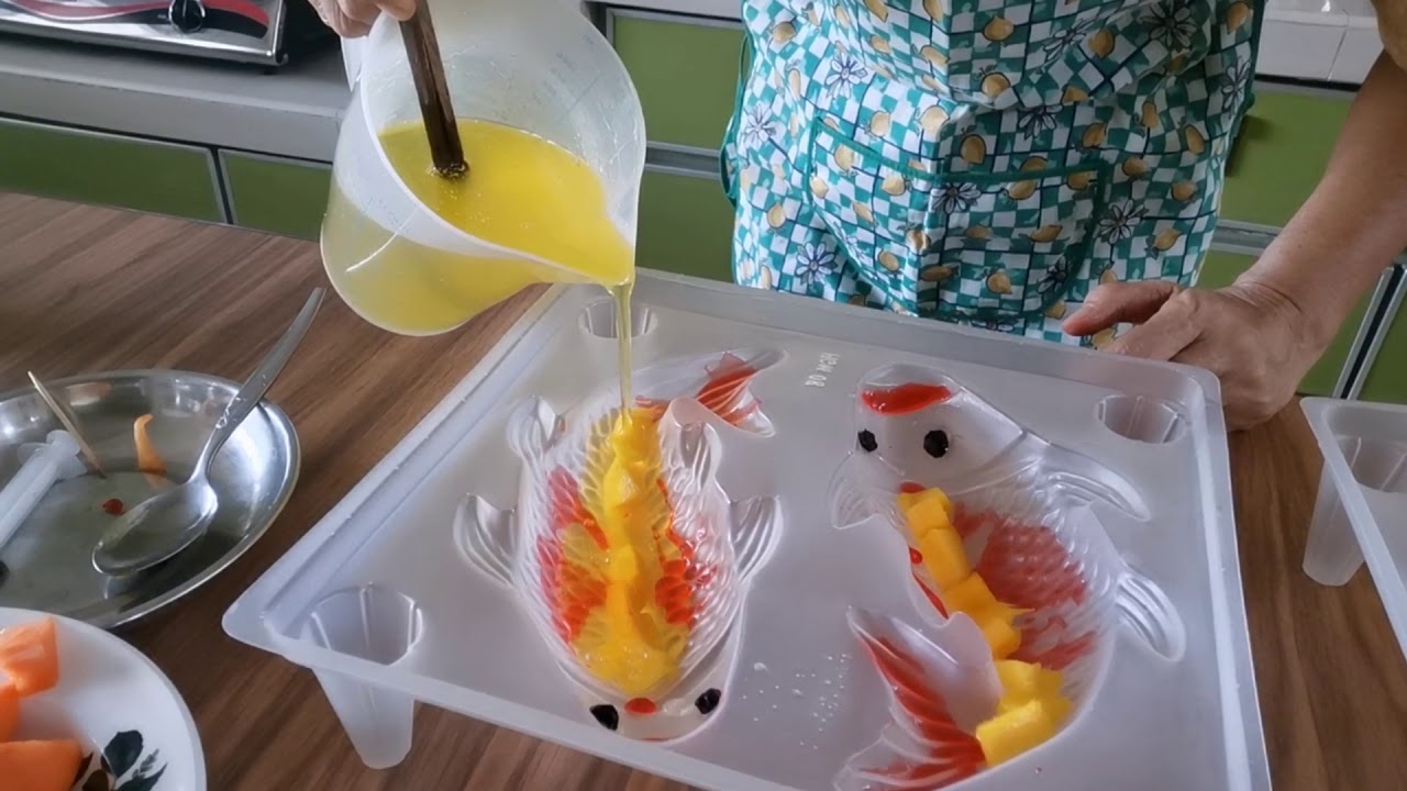 马來西亚本地水果制作果冻鲤鱼轻松制作