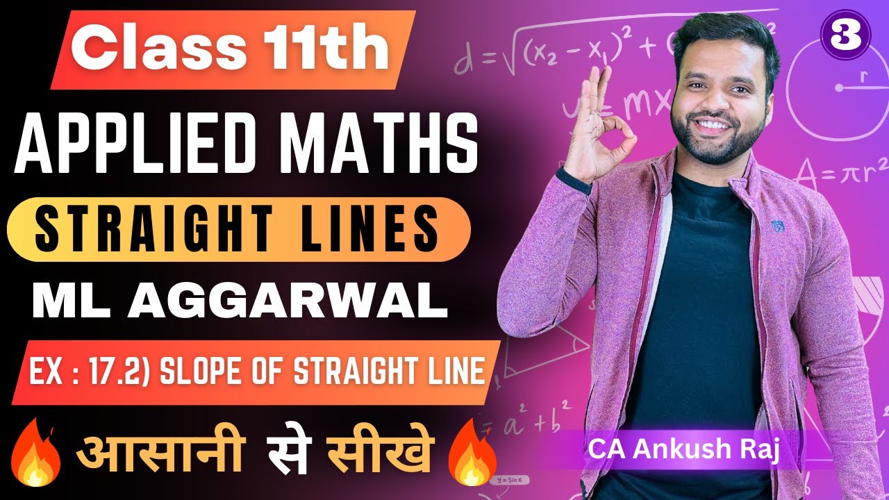Straight lines Class 11 Applied Maths🔥| Ex:17.2 ML Aggarwal | Slope of Straight Line | CA Ankush Raj