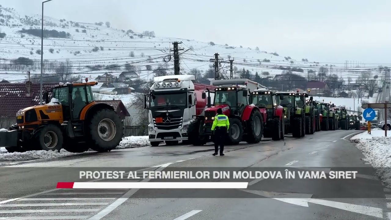 Protest al fermierilor din Moldova în Vama Siret