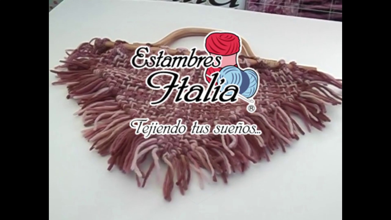 Bolso de mano tejido en telar triangular