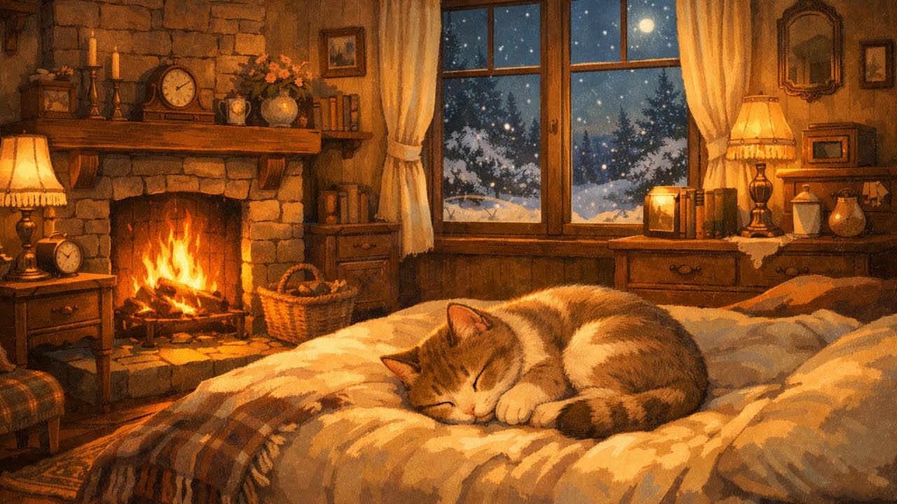 vintage jazz on a snowy 1950s night in a cozy bedroom | warm ambience to relax, Vol. 3