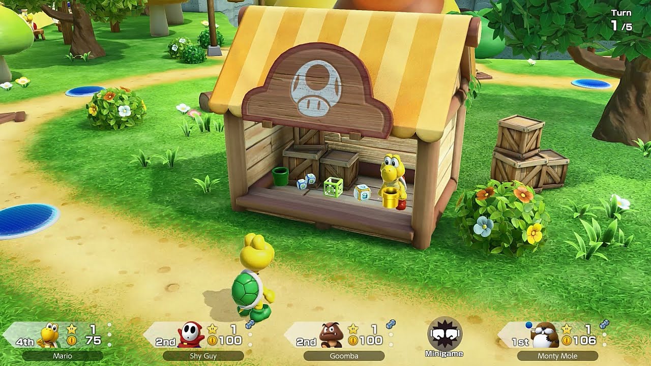 Super Mario Party Jamboree TV #15 Mega Wiggler's Tree Party Koopa vs Monty Mole vs Goomba vs Shy Guy