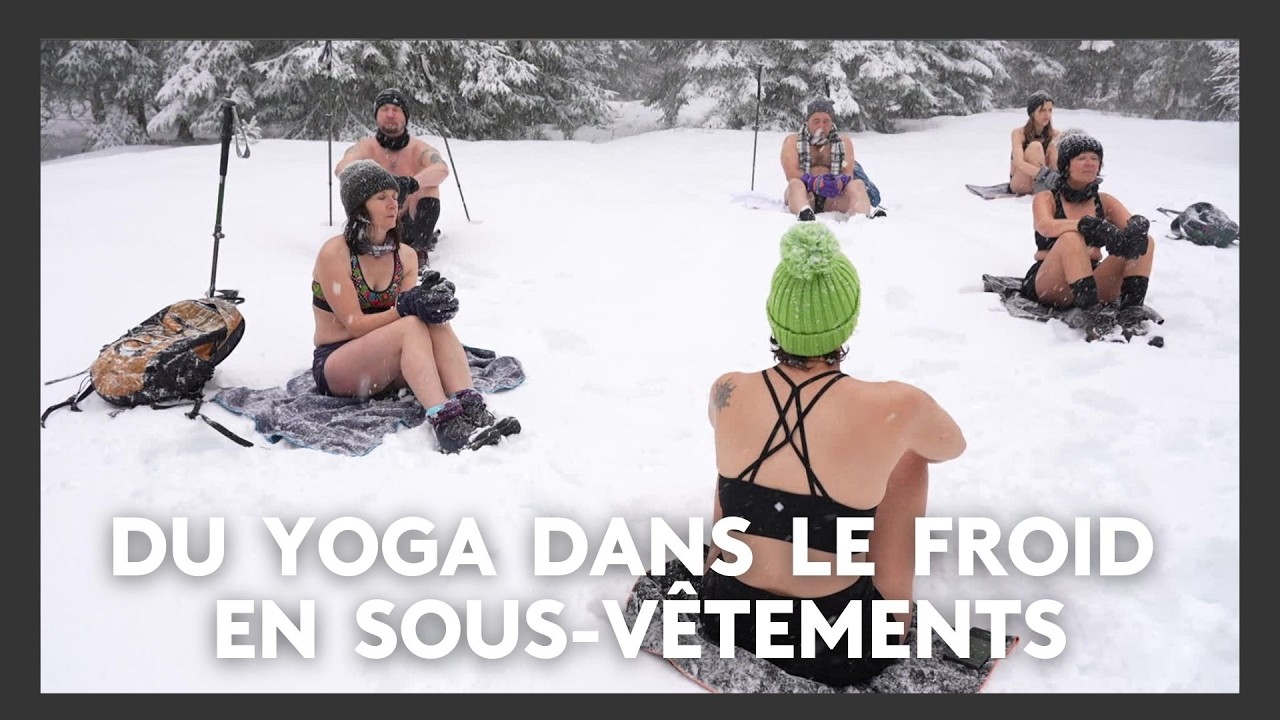 A la découverte du Yoga dans le froid en sous-vêtements