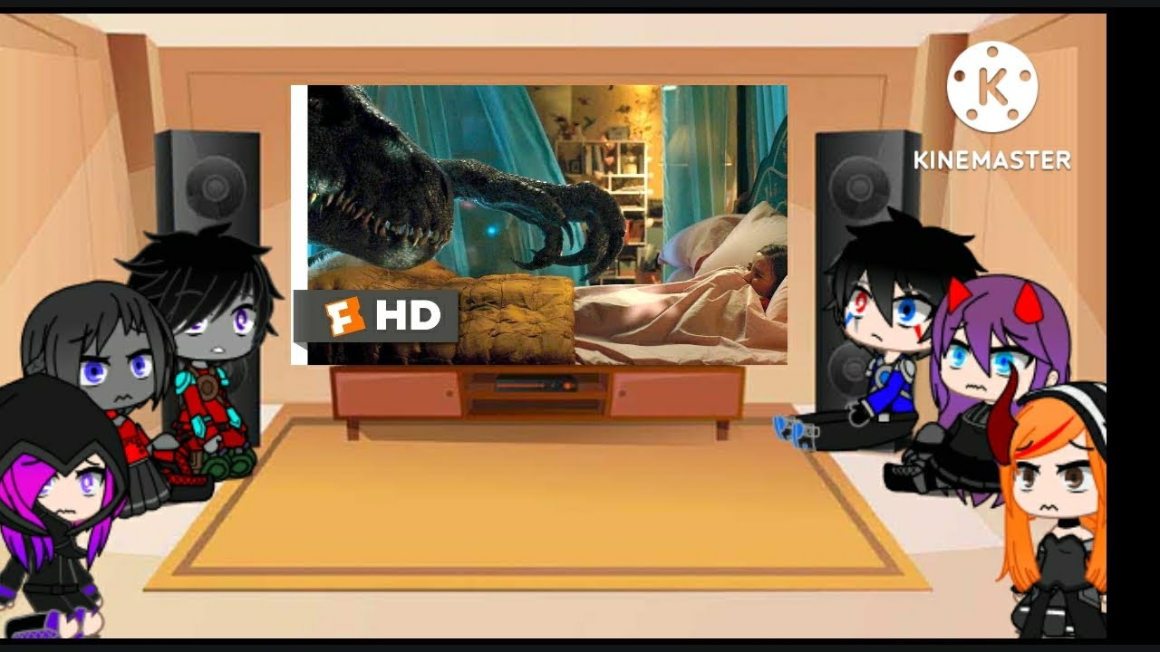 Rainimator friend's react to JWFK Blue vs Indoraptor Final Battle Scene