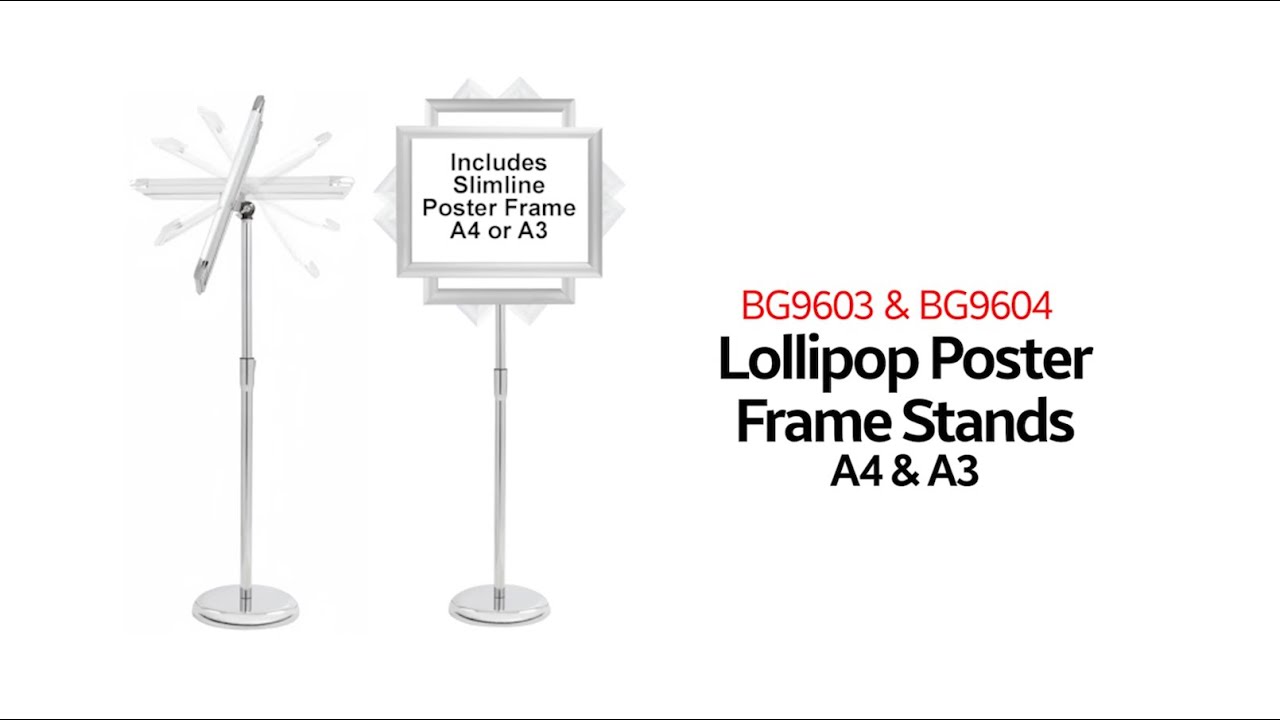 Parrot Products Lollipop Poster Frame Stands BG9603 & BG9604 | Easy Signage Display