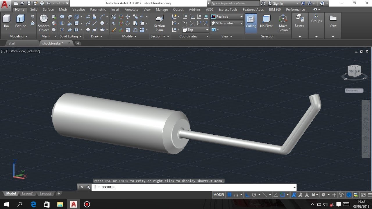Cara membuat Knalpot motor di AutoCAD 3D