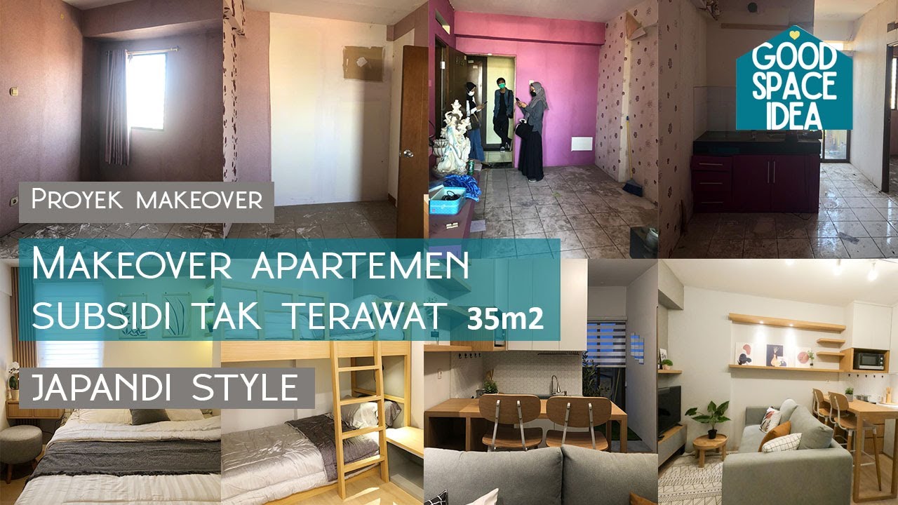Perubahan Drastis, Makeover Apartemen Subsidi  I  Japandi Style Keren I Apartemen Mini 2 KT 35m2