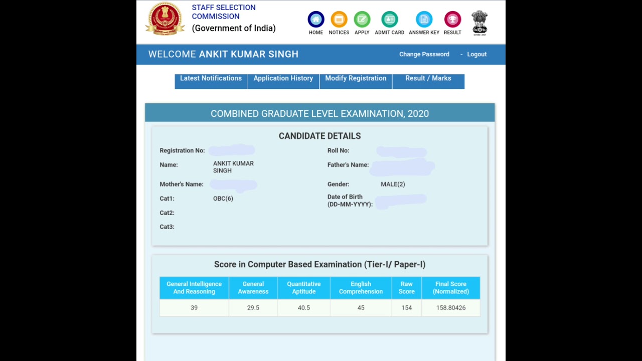 CGL 2020 scorecard|| Cgl 2019 vs cgl 2020|| SSC result