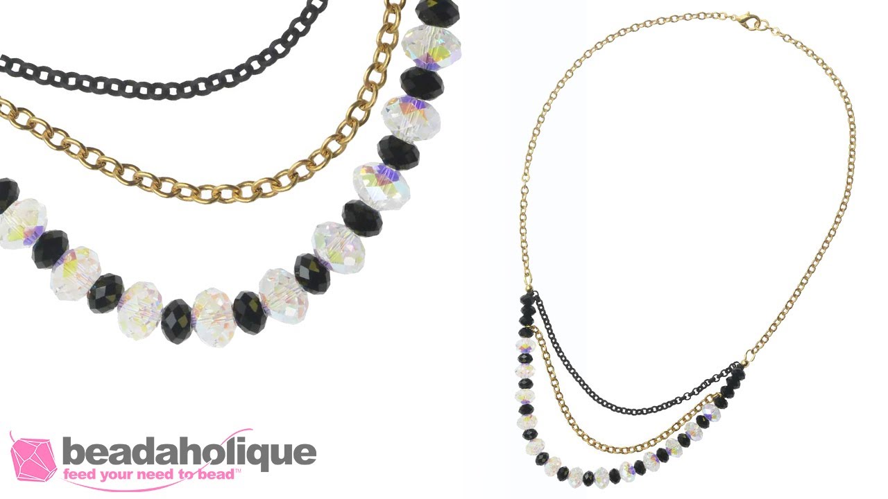 How to Make a Layered Necklace using Draped Chain and Beading Wire