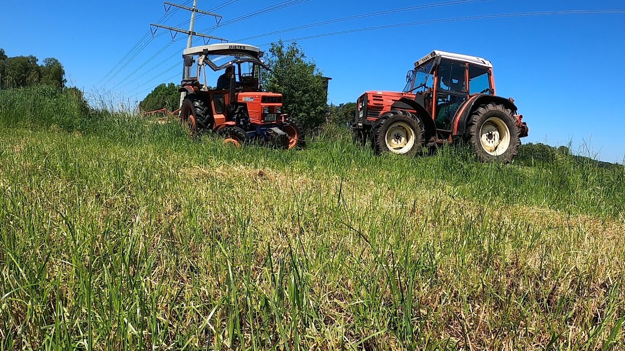 Traktor versenkt🙈 1 Schnitt mähen 07.06.2021 Heu machen Same Power in Norddeutschland