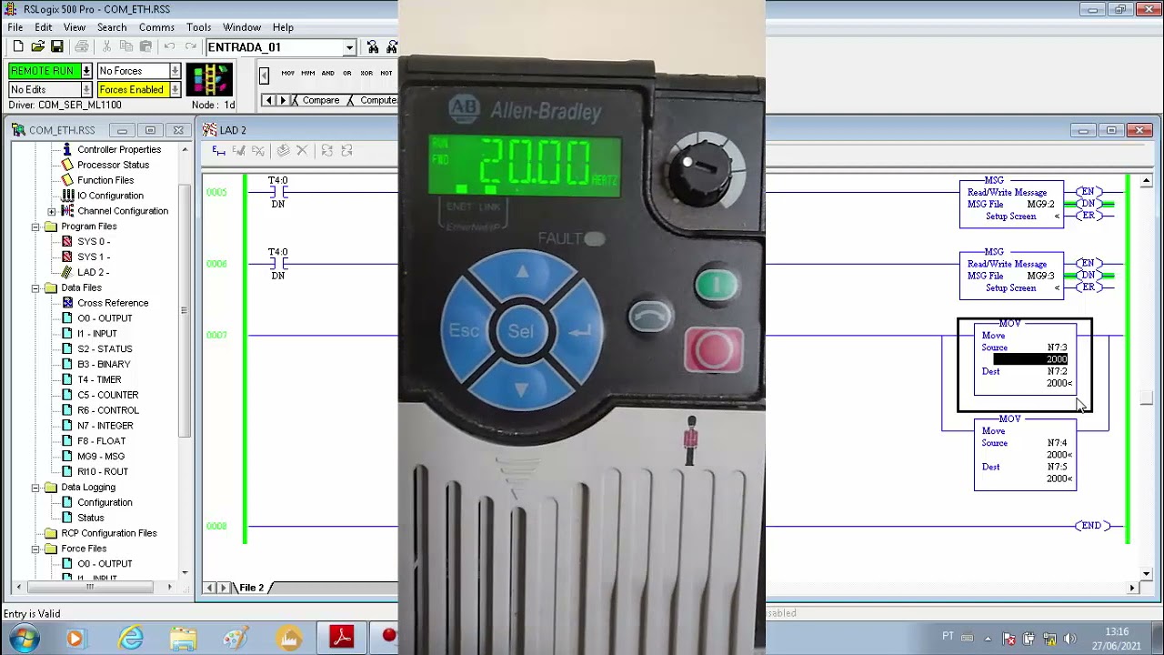 Comunicação Ethernet IP com Micrologix1100 e Powerflex 525 - Parte  04