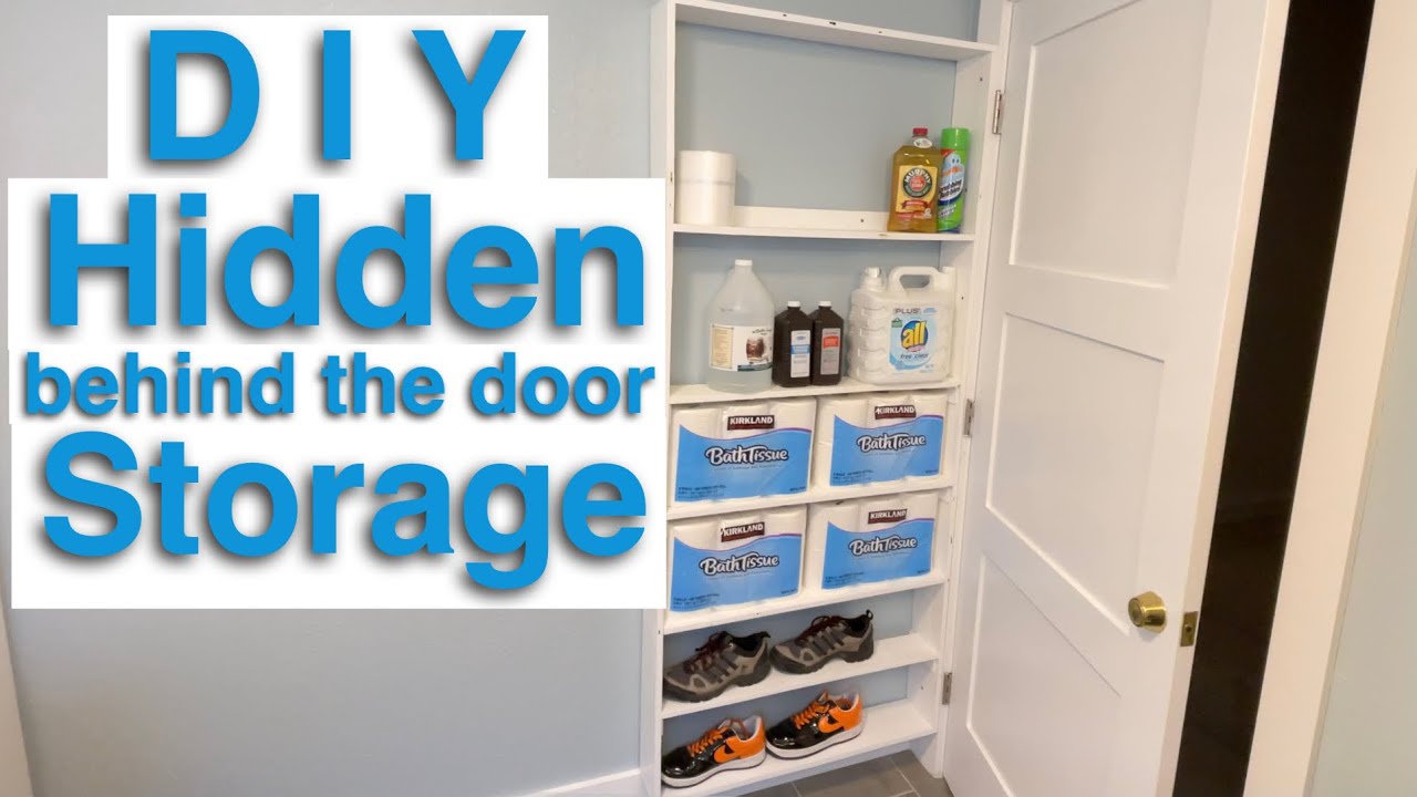 DIY Behind the Door hidden storage from spare wood / pallet wood