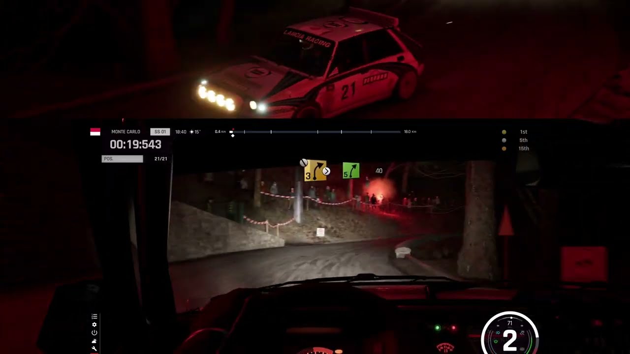 雨で銀の後でドライは夜でも走りやすくて金Get！ Assetto Corsa Rally Discover Col de Turini La Bollene SS LanciaDelta