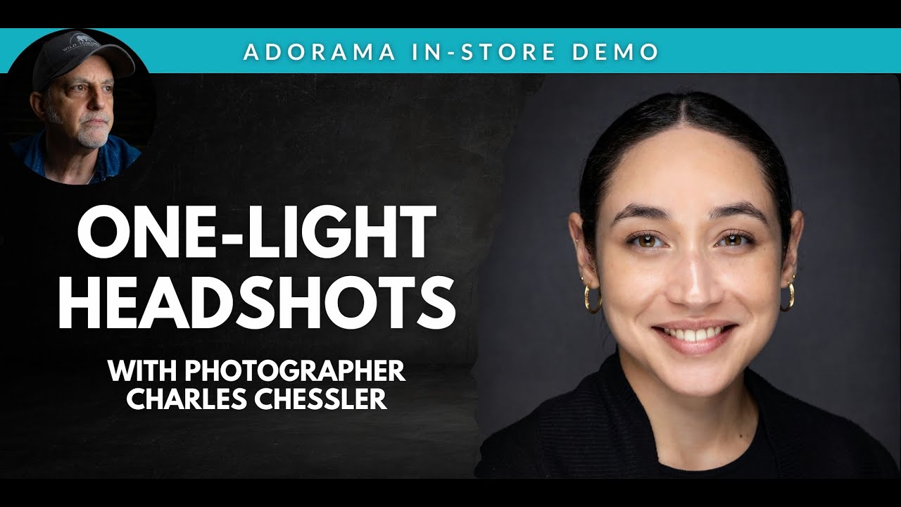 Creating Compact One-light Headshot Photo Studio with Charles Chessler | Live Photography Demo
