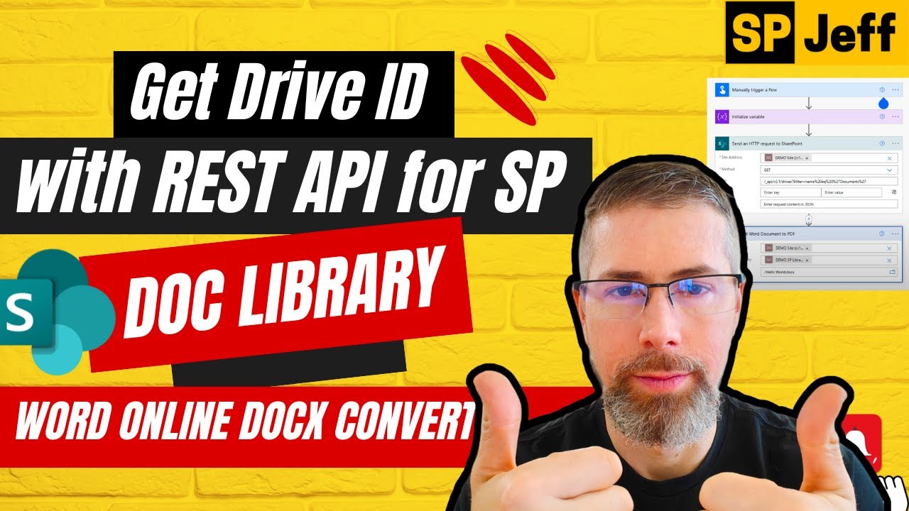 Lookup DriveID with REST API for SP Document Library and Word Online convert DOCX to PDF