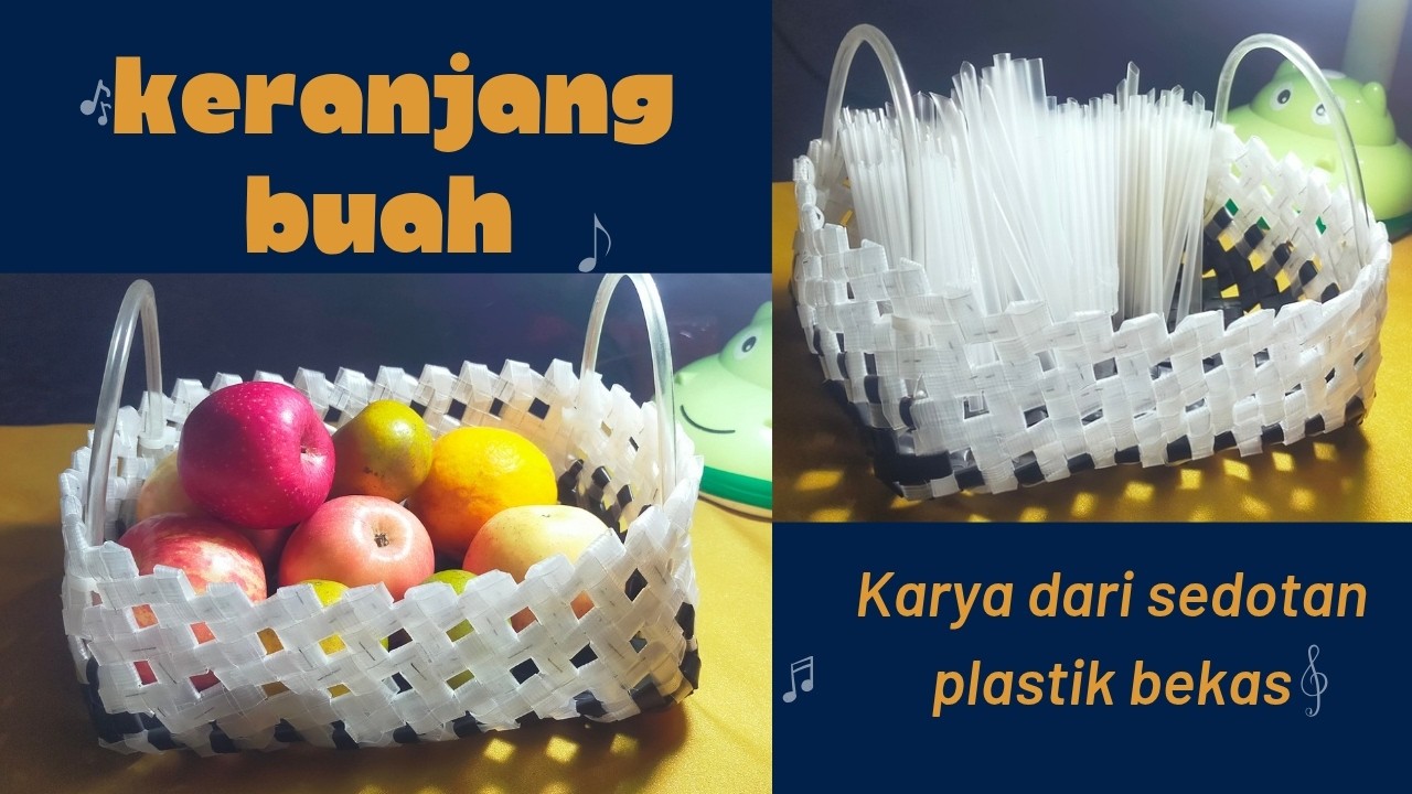 Kreasi Keranjang Cantik dari Sedotan Plastik Bekas | DIY Daur Ulang