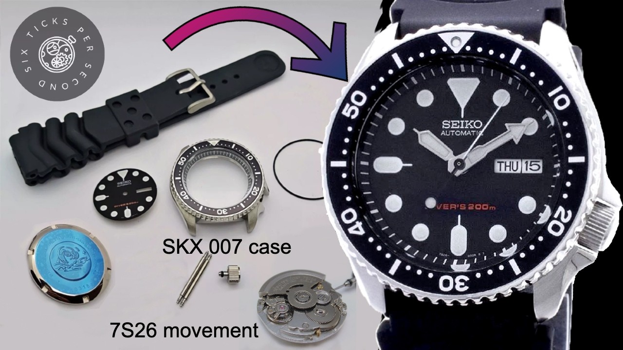 Сборка SKX007 из запчастей на механизме Seiko 7S26