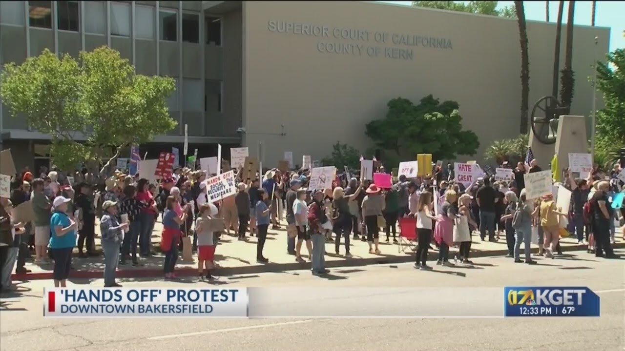 'Hands Off' protest held in downtown Bakersfield