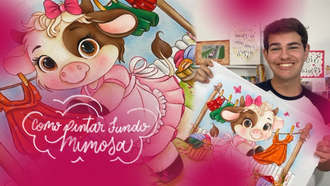 Como pintar fundo Mimosa - Pintura em Tecido