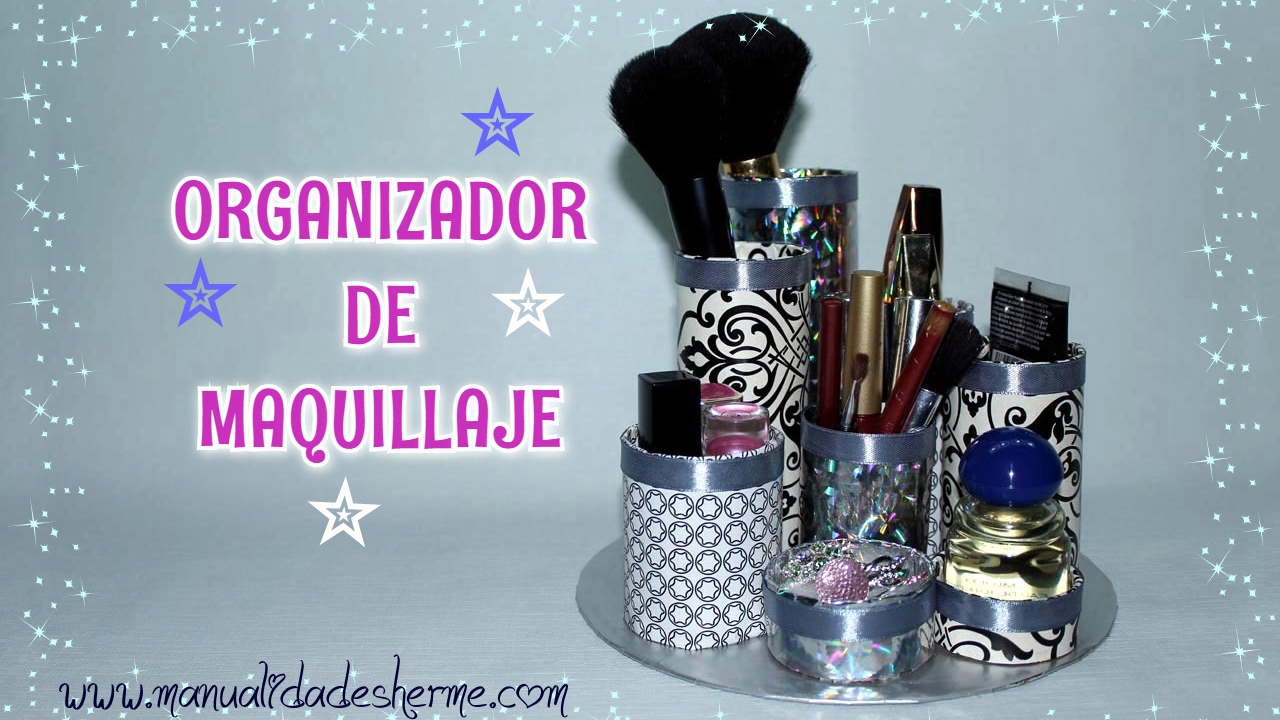Organizador de maquillaje casero