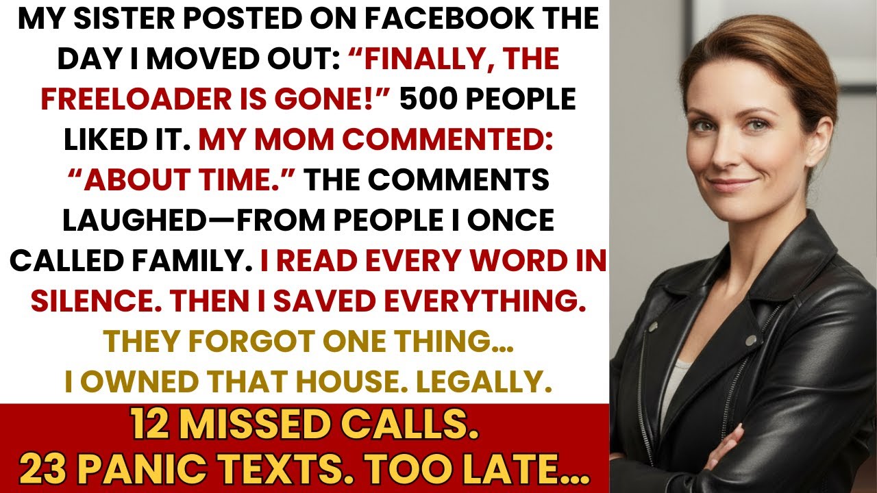 My Sister Posted “Finally, the Freeloader Is Gone!”—She Forgot I Owned the House