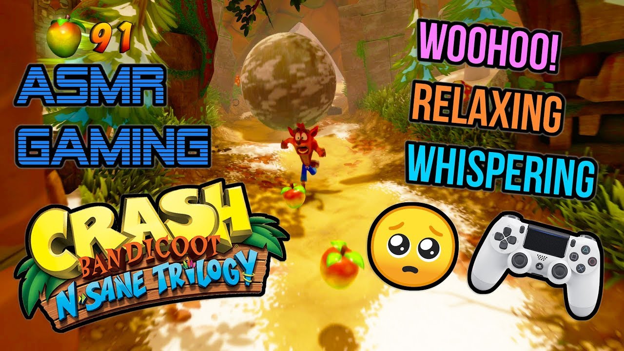 ASMR Gaming 😃 Crash Bandicoot N Sane Trilogy Relaxing 🎮🎧Controller Sounds + Whispering😴💤