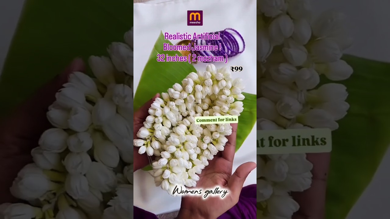 Artificial Jasmine Flowers💚 #viral #meeshohaul #artificialflowers #meeshohairaccessories #shorts