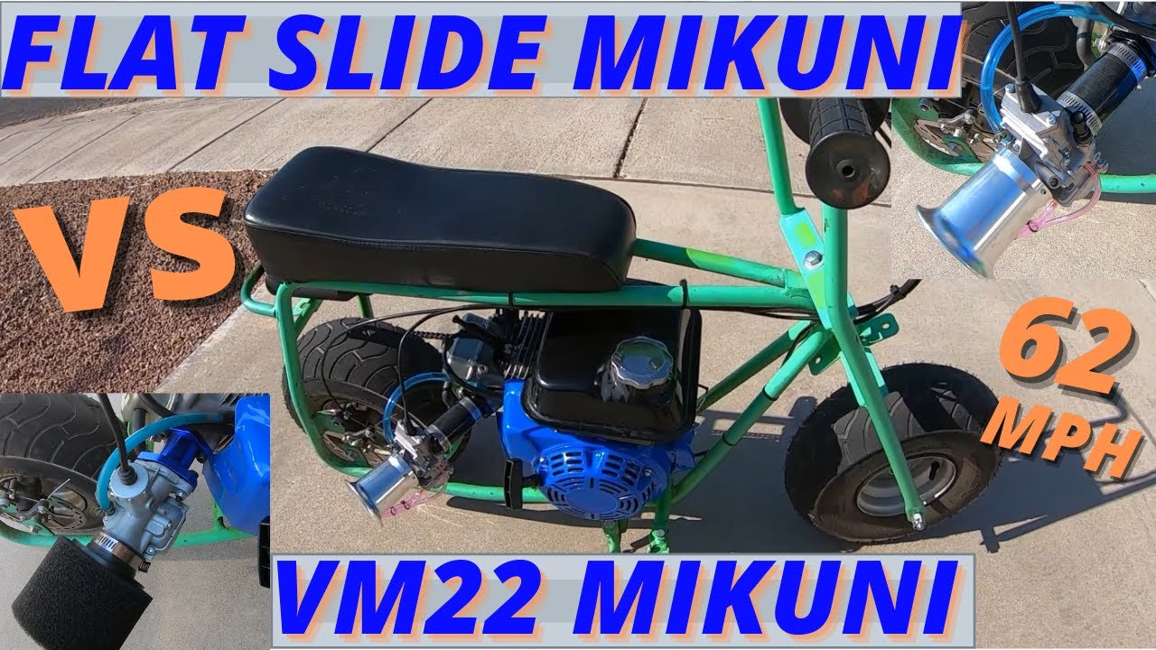 Flat slide Mikuni carburetor versus round slide VM22 Mikuni on a Tillotson 212