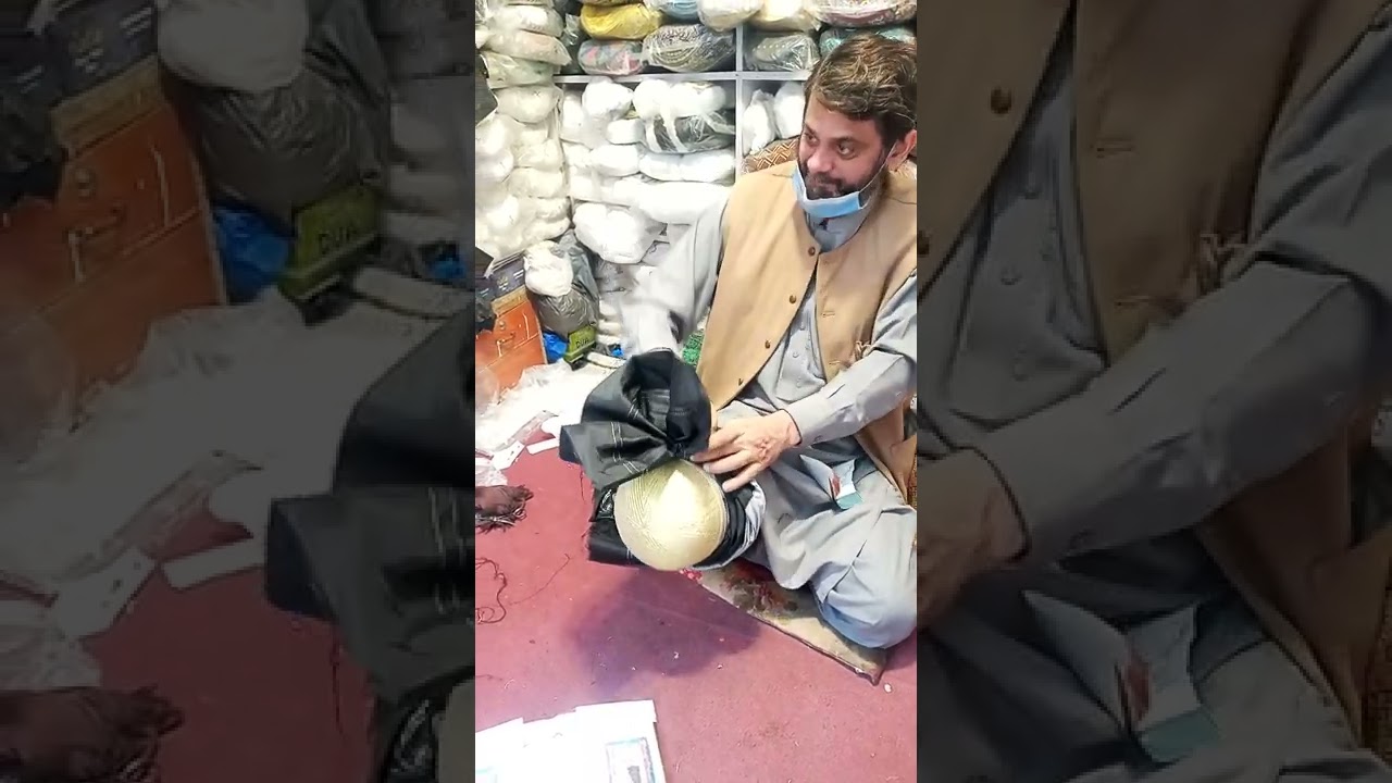 Pathan pagri with lungi in making traditional Pakistani peshawari Kulla afghan design cap.